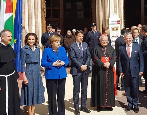 Ad Assisi con i Reali di Giordania e Angela Merkel